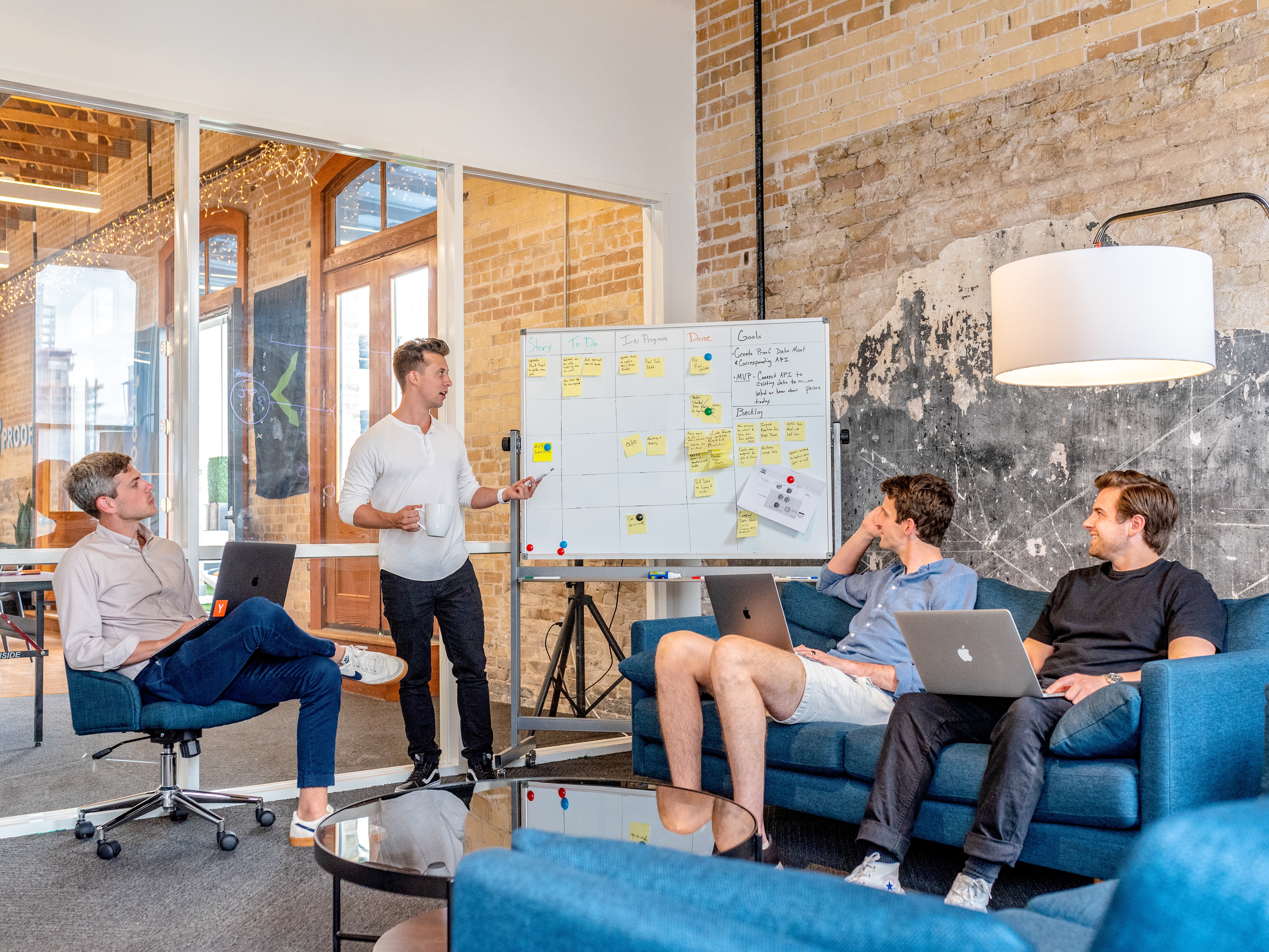 I.T. employees having a meeting